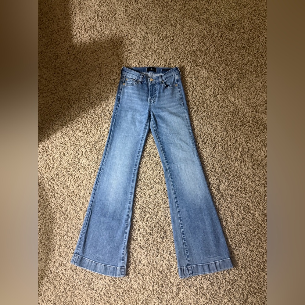 7 For All Mankind Light Blue Wide Leg Jeans